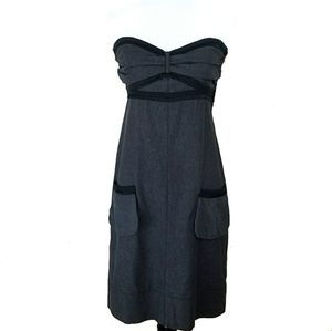 Dallin Chase Grey Strapless Washed Denim Dress